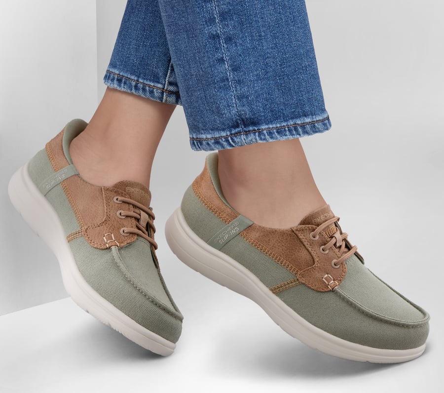 skechers slip-ins on-the-go flex radiant - sandfärgad