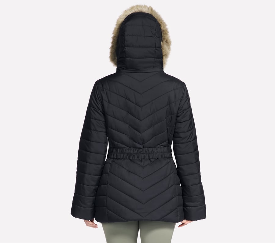 go shield parka med mysig passform och bälte för på språng