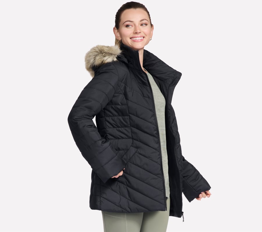 go shield parka med mysig passform och bälte för på språng
