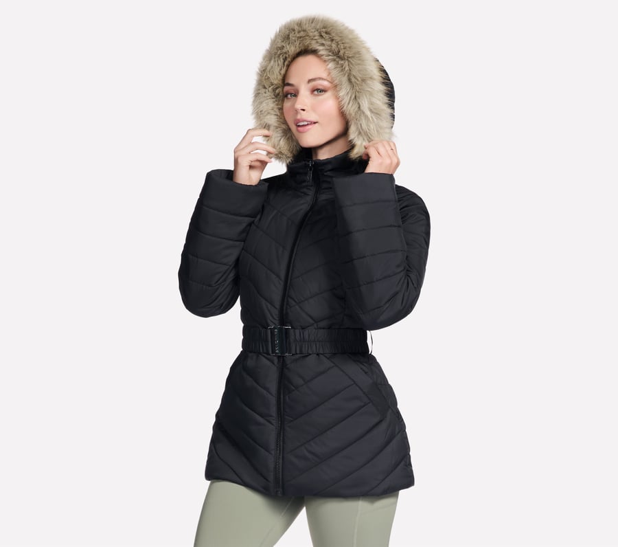 go shield parka med mysig passform och bälte för på språng