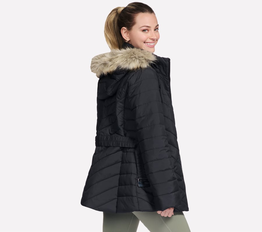 go shield parka med mysig passform och bälte för på språng