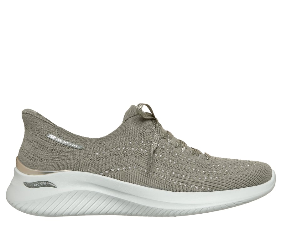 skechers slip-ins martha stewart arch fit ultra flex 3.0 - metallic grace