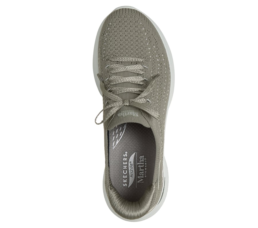 skechers slip-ins martha stewart arch fit ultra flex 3.0 - metallic grace
